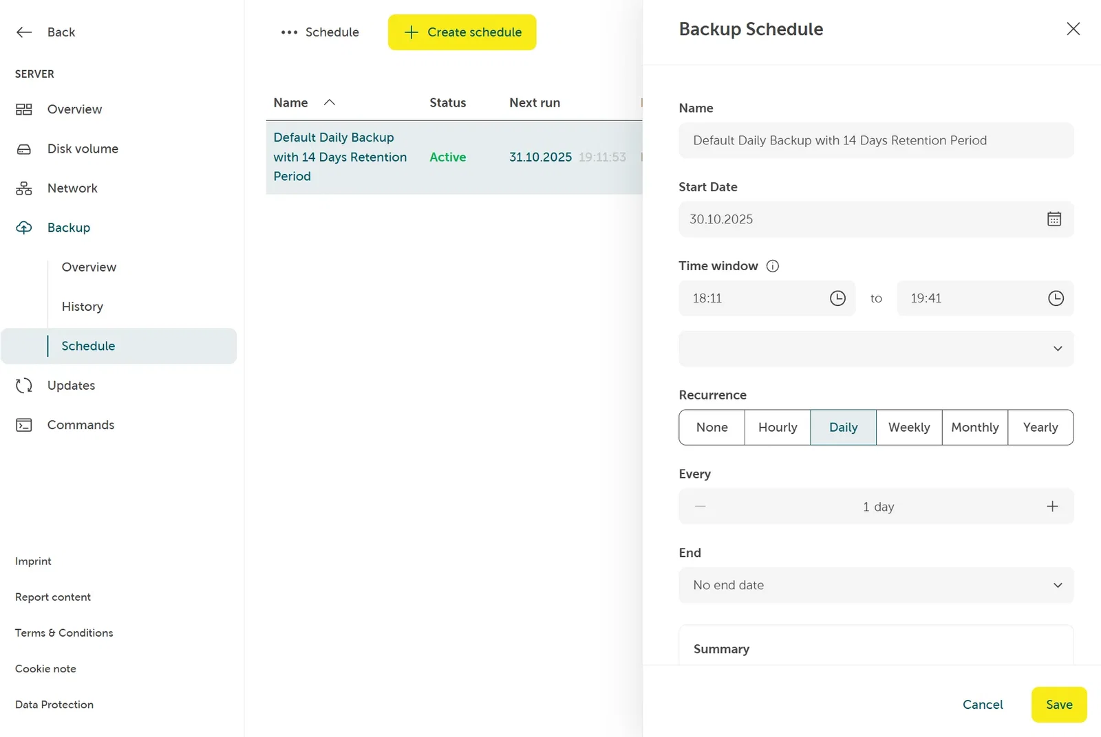 A screenshot showing clicking on a schedule in order to edit it.